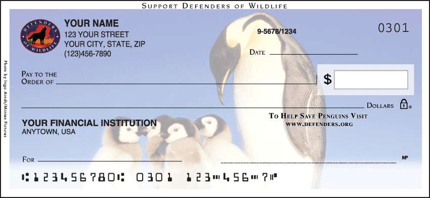 defenders of wildlife - penguins checks - click to preview