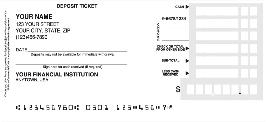 Deposit Slips - click to view larger image