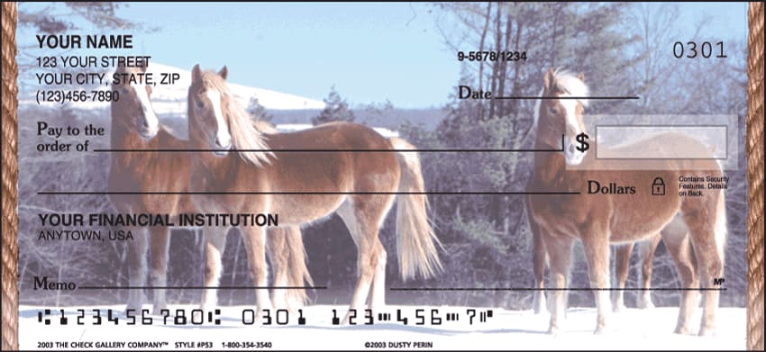 Enlarged view of horses checks