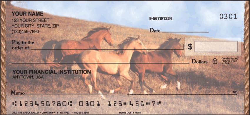 Enlarged view of horses checks