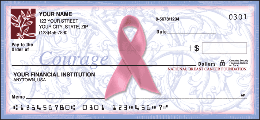 Enlarged view of ribbon of hope checks