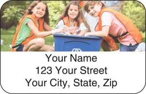 Enlarged view of photo address labels