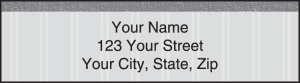Enlarged view of pinstripe address labels