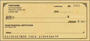 Enlarged view of antique checks