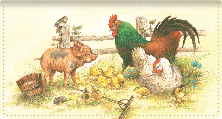 Barnyard Babies Fabric Checkbook Cover
