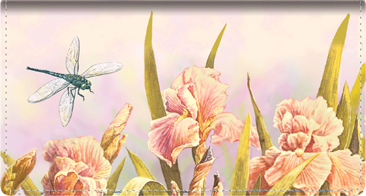 Dragonflies Leather Checkbook Cover - click to view larger image