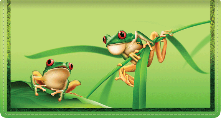 Frogs Fabric Checkbook Cover