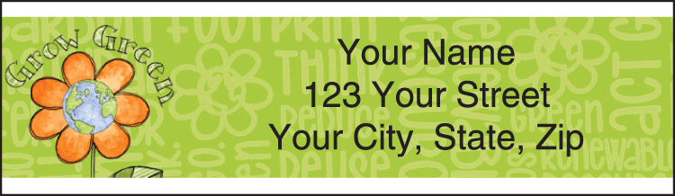 green living address labels - click to preview