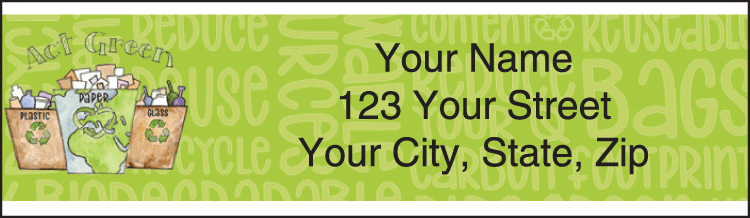 green living address labels - click to preview