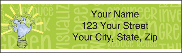 green living address labels - click to preview