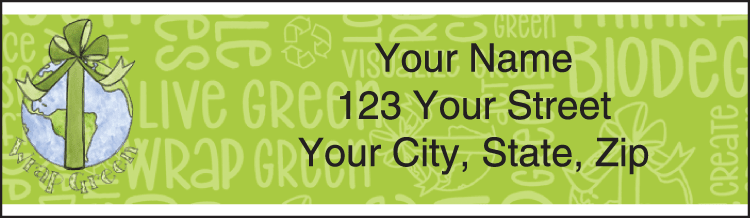 green living address labels - click to preview