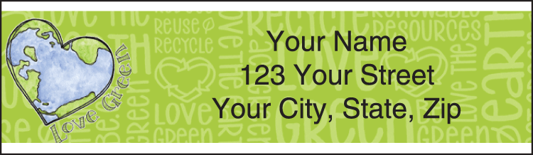 green living address labels - click to preview