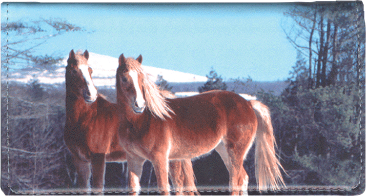 Horses Fabric Checkbook Cover