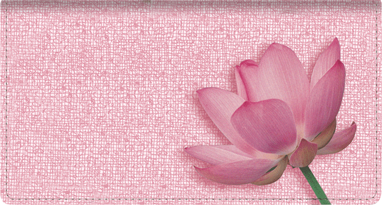 Lotus Checkbook Cover - click to view larger image