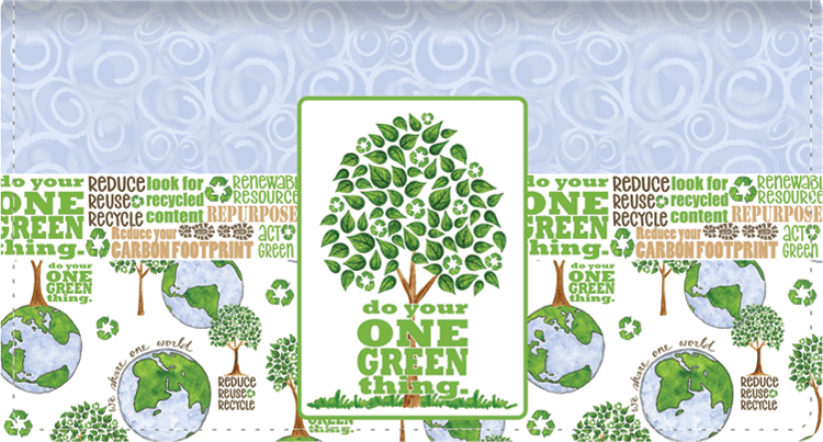 One Green Thing Fabric Checkbook Cover - click to view larger image