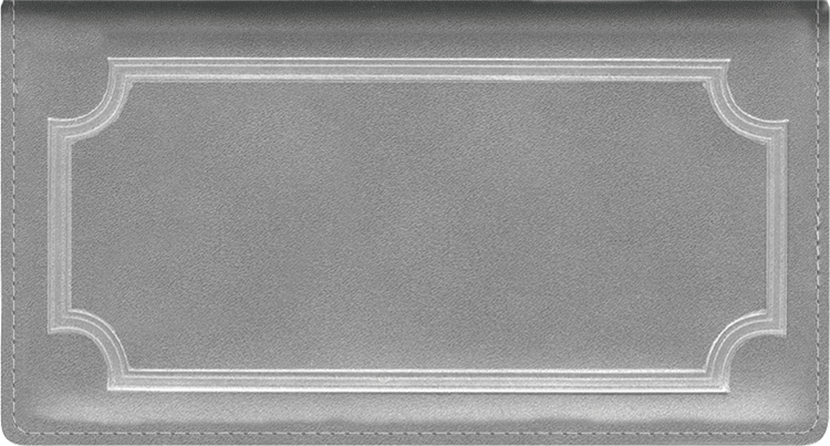 Platinum Gray Leather Checkbook Cover - click to view larger image