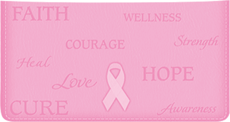 Ribbon of Hope Leather Checkbook Cover - click to view larger image