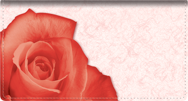 Roses Leather Checkbook Cover