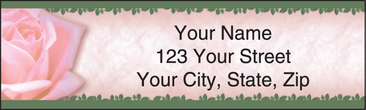 Enlarged view of roses address labels