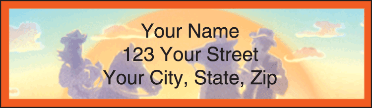 Enlarged view of western country address labels
