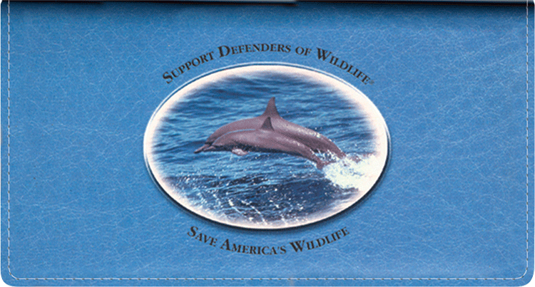 Defenders of Wildlife Dolphins Leather Checkbook Cover