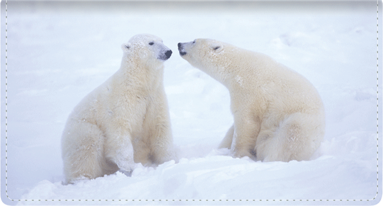 Defenders of Wildlife Polar Bears Fabric Checkbook Cover