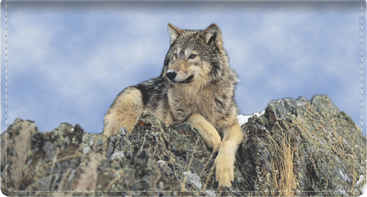 Defenders of Wildlife Wolves Leather Checkbook Cover