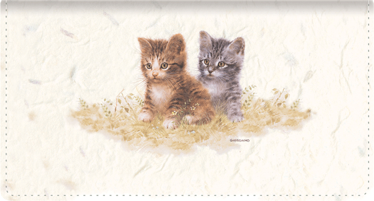 Kittens Fabric Checkbook Cover