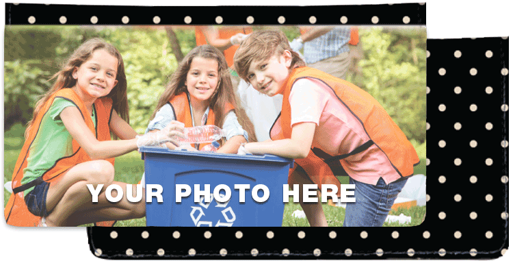 Photo Checkbook Cover - Polka Dots