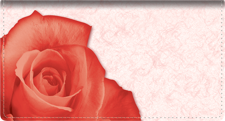 Roses Leather Checkbook Cover