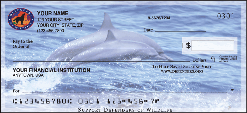 Defenders of Wildlife - Dolphins Duplicate Checks 1 Box