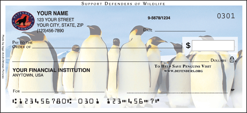 Defenders of Wildlife - Penguins Duplicate Checks 1 Box