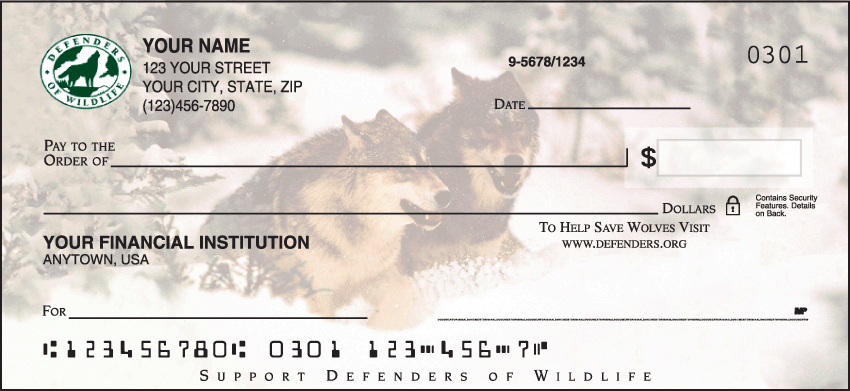 Defenders of Wildlife - Wolves Duplicate Checks 1 Box