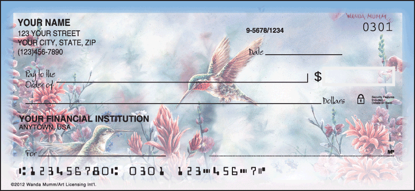 Hummingbirds Checks - 1 box - Singles