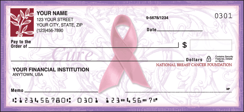 Ribbon of Hope Checks - 1 box - Singles